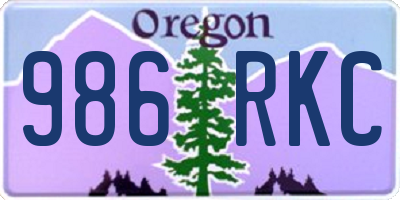 OR license plate 986RKC