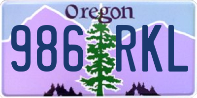 OR license plate 986RKL
