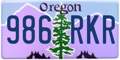 OR license plate 986RKR