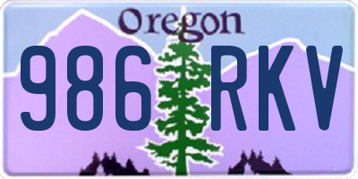 OR license plate 986RKV