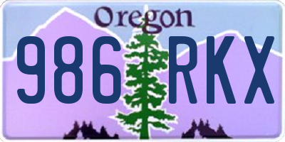 OR license plate 986RKX