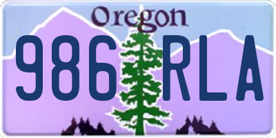 OR license plate 986RLA
