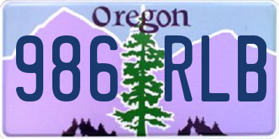 OR license plate 986RLB