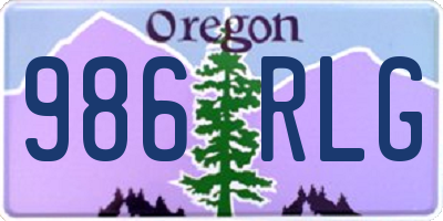 OR license plate 986RLG