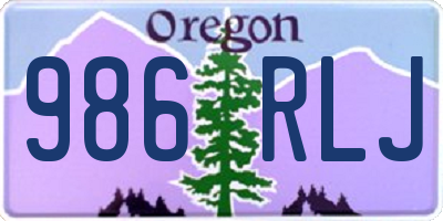 OR license plate 986RLJ