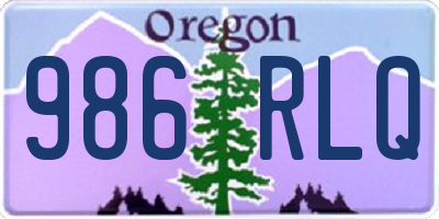 OR license plate 986RLQ