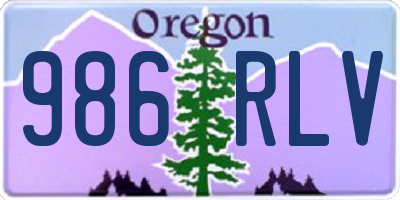 OR license plate 986RLV