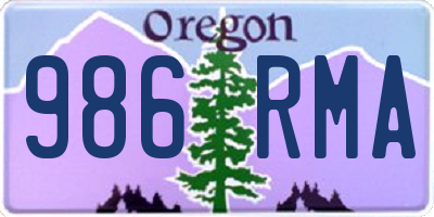 OR license plate 986RMA