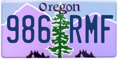 OR license plate 986RMF