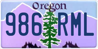 OR license plate 986RML