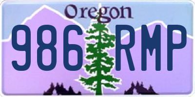 OR license plate 986RMP