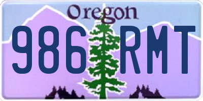 OR license plate 986RMT