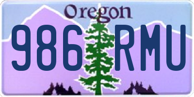 OR license plate 986RMU