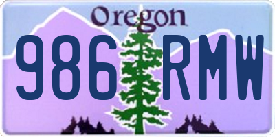 OR license plate 986RMW