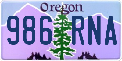 OR license plate 986RNA