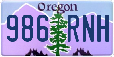 OR license plate 986RNH