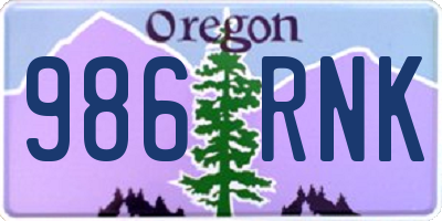 OR license plate 986RNK