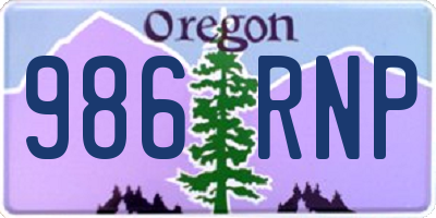 OR license plate 986RNP
