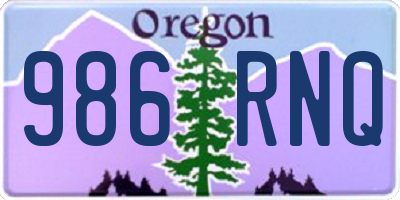 OR license plate 986RNQ