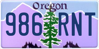 OR license plate 986RNT