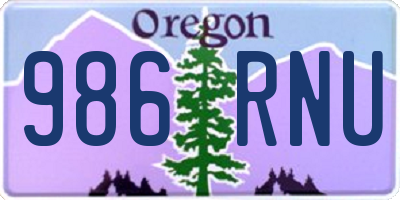 OR license plate 986RNU