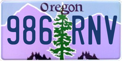 OR license plate 986RNV