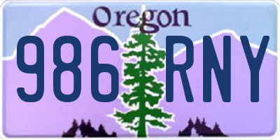 OR license plate 986RNY