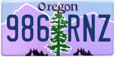 OR license plate 986RNZ