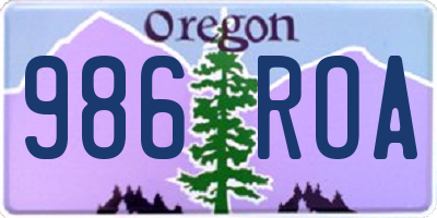 OR license plate 986ROA