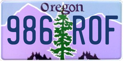 OR license plate 986ROF