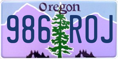 OR license plate 986ROJ