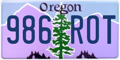 OR license plate 986ROT