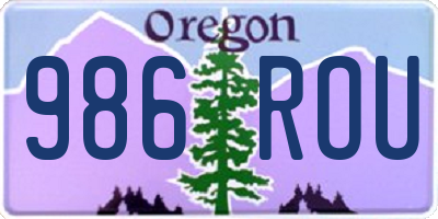 OR license plate 986ROU