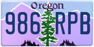 OR license plate 986RPB