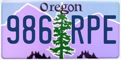 OR license plate 986RPE