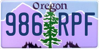 OR license plate 986RPF