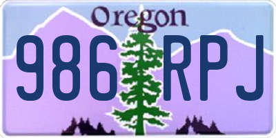 OR license plate 986RPJ