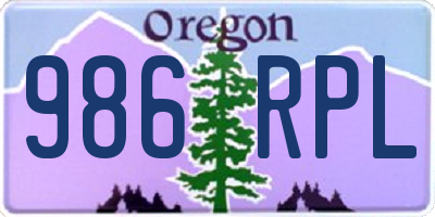 OR license plate 986RPL