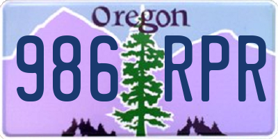 OR license plate 986RPR