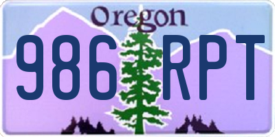OR license plate 986RPT