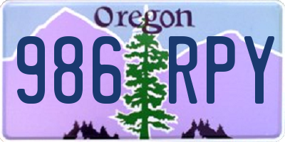 OR license plate 986RPY