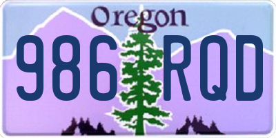OR license plate 986RQD