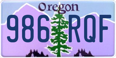 OR license plate 986RQF