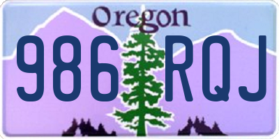 OR license plate 986RQJ