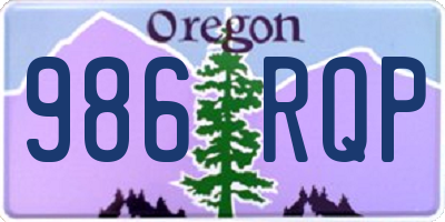 OR license plate 986RQP