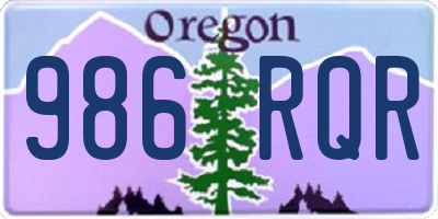 OR license plate 986RQR