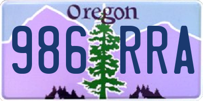 OR license plate 986RRA