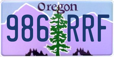 OR license plate 986RRF