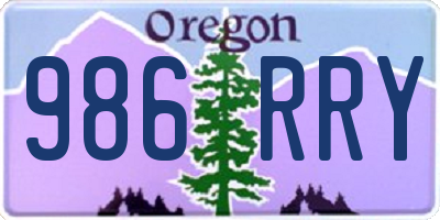 OR license plate 986RRY