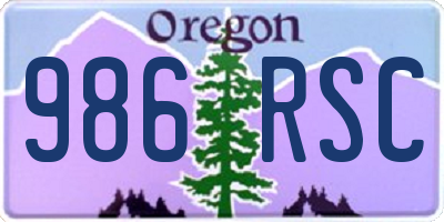 OR license plate 986RSC